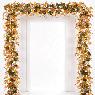 Lvydec Maple Leaf Garland, 13 Feet Total, Orange
