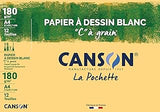 Canson "C" à Grain – Pack of 12 Sheets of A4 White Drawing Paper – 180 g/m²