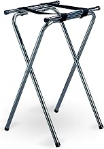 Tablecraft 31" Chrome Double Bar Folding Tray Stand | Commerical Quality for Restaurant Use
