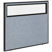 48-1/4"W x 42" H Office Partition Panel with Partial Window by Global Industrial – Alloy Steel, Blue, Model 694755WBL