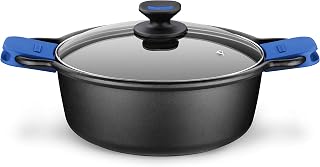 Braisogona Monix Solid+ Cast Aluminium Non-Stick Tall Casserole with Glass Lid, 20 cm