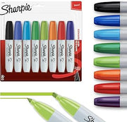 Sharpie Permanent Chisel Tip Marker Set, Poster Markers for Wood, Plastic, and More, 8 Count