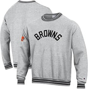 Champion Men's Heather Gray/Black Cleveland Browns Reverse Weave Yarn Dye Sweatshirt