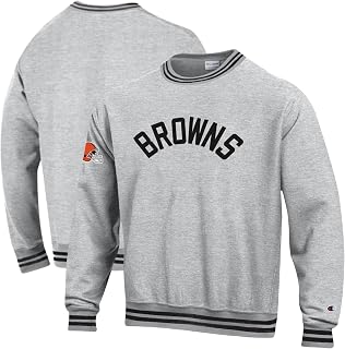 Champion Men's Heather Gray/Black Cleveland Browns Reverse Weave Yarn Dye Sweatshirt