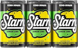 Starry Lemon Lime Soda Pop, Zero Sugar, 7.5oz Mini Cans (6 Pack)