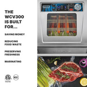 Chamber Vacuum Sealer with 2 Gallon Capacity by Waring – 2 Gallon Bag Capacity, Stainless Steel, Silver, Model WCV300