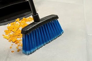 Carlisle FoodService Products Duo-Sweep Plastic Large Debris Lobby Broom with Handle, 30 Inches, Blue