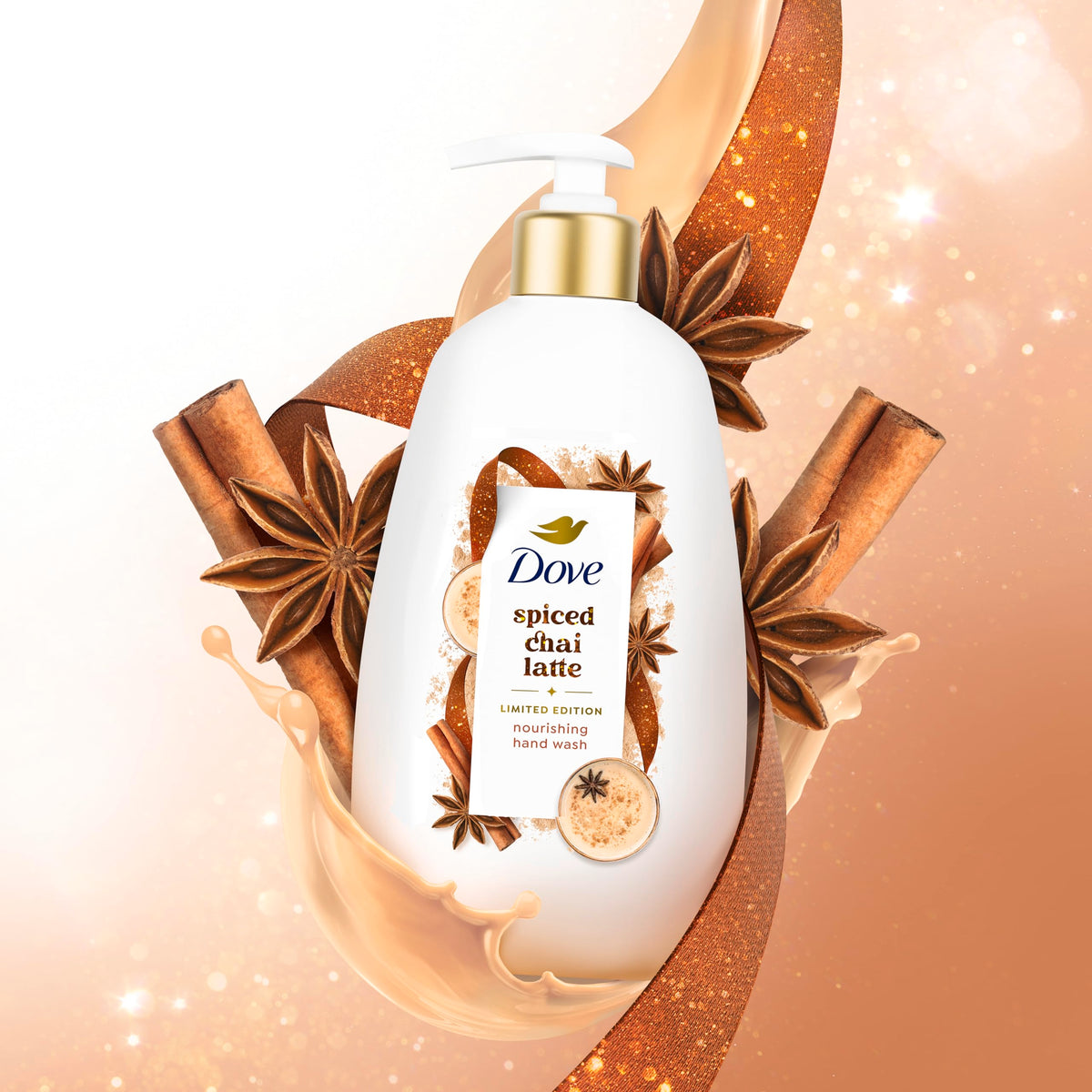 Limited Edition Holiday Treats Liquid Hand Wash for Deep Nourishment Spiced Chai Latte 12 oz (Pack of 2) by Dove – 12 Fl Oz (Pack of 2), Blanco, Pack of 2