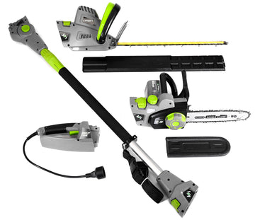 2-in-1 Convertible Pole Hedge Trimmer by Earthwise – 4-in-1 Pole Hedge/Chainsaw, Gray, Model CVP41810