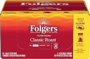 Folgers Classic Roast Medium Roast Ground Coffee, 40-1.4 Ounce Filter Packs
