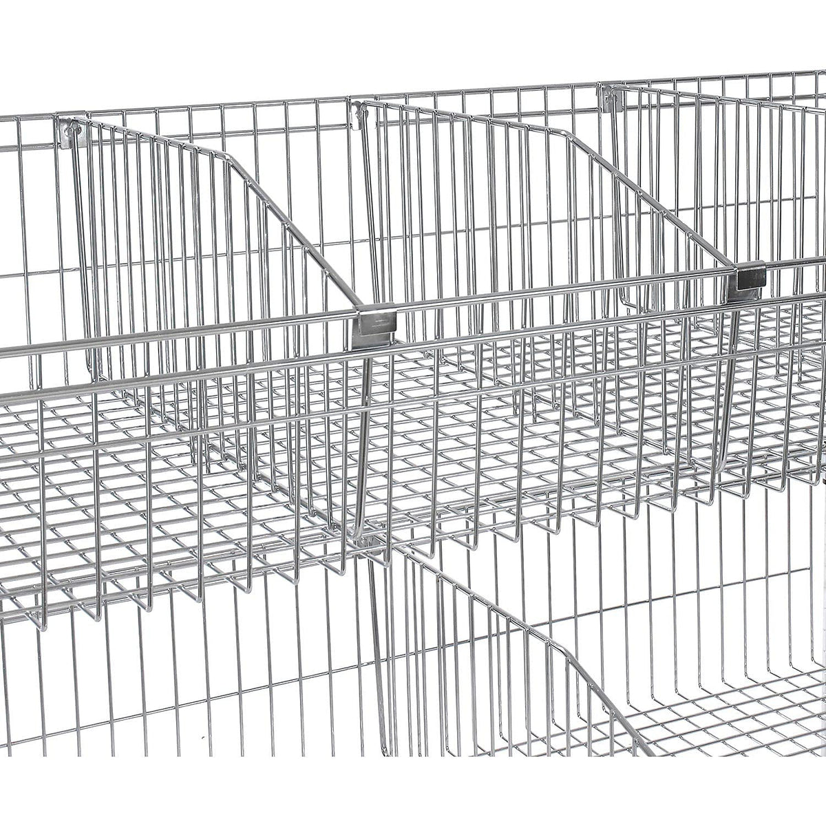 Wire Basket Shelf by Global Industrial – 18"L x 48"W x 10"H, 300.0 pounds, Alloy Steel, Chrome, Model WB1848C