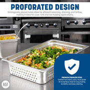 FoodService Products Durapan Full Size Stainless Steel Perforated Steam Pan for Catering by Carlisle – Full-Size, 400.0 ounces, Stainless Steel, Silver, Model 607004P