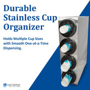 Sentry Cup Dispenser Cabinet with 4 Tiers for Restaurants by San Jamar – 4 Tiers, Stainless Steel, Silver, Model C2854