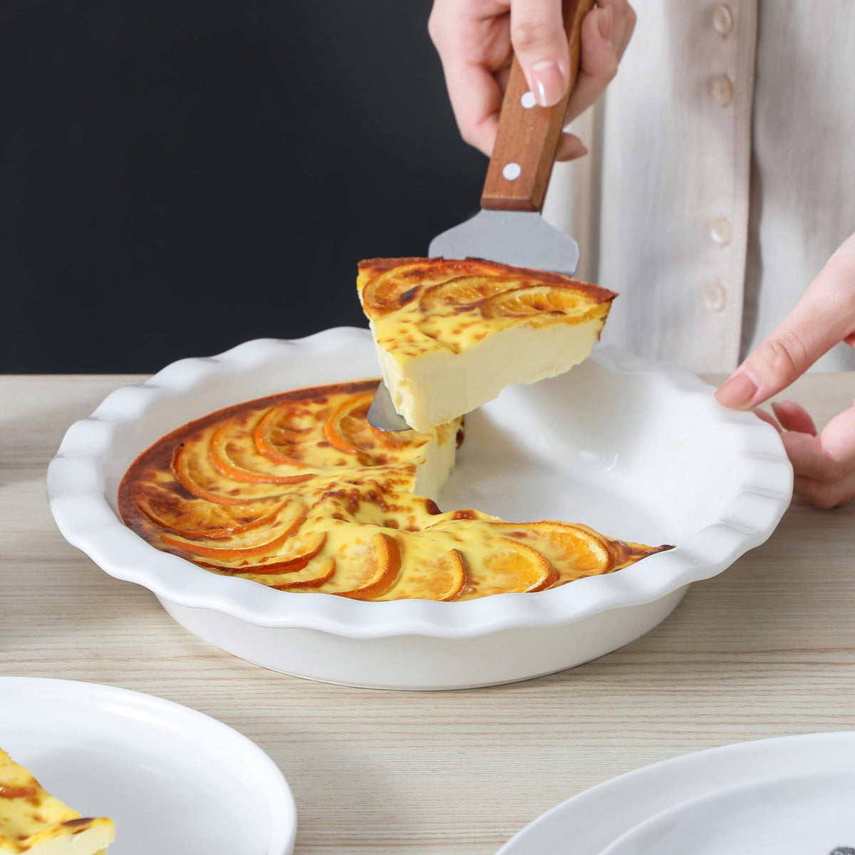 Malacasa Ceramic Pie Pan, 40 Oz Deep Dish 9 Inch, White