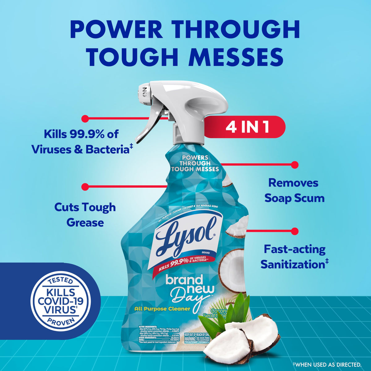 Lysol 32 Fl Oz (Pack of 1) / Coconut & Sea Minerals / Blue All-Purpose Cleaners