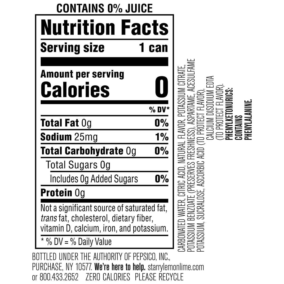 Lemon Lime Soda Pop by Starry – 7.5 Ounce (Pack of 6)