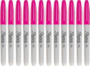 Sharpie Permanent Marker, Fine Point, Magenta, 12 Count (32081)