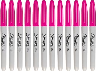 Sharpie Permanent Marker, Fine Point, Magenta, 12 Count (32081)