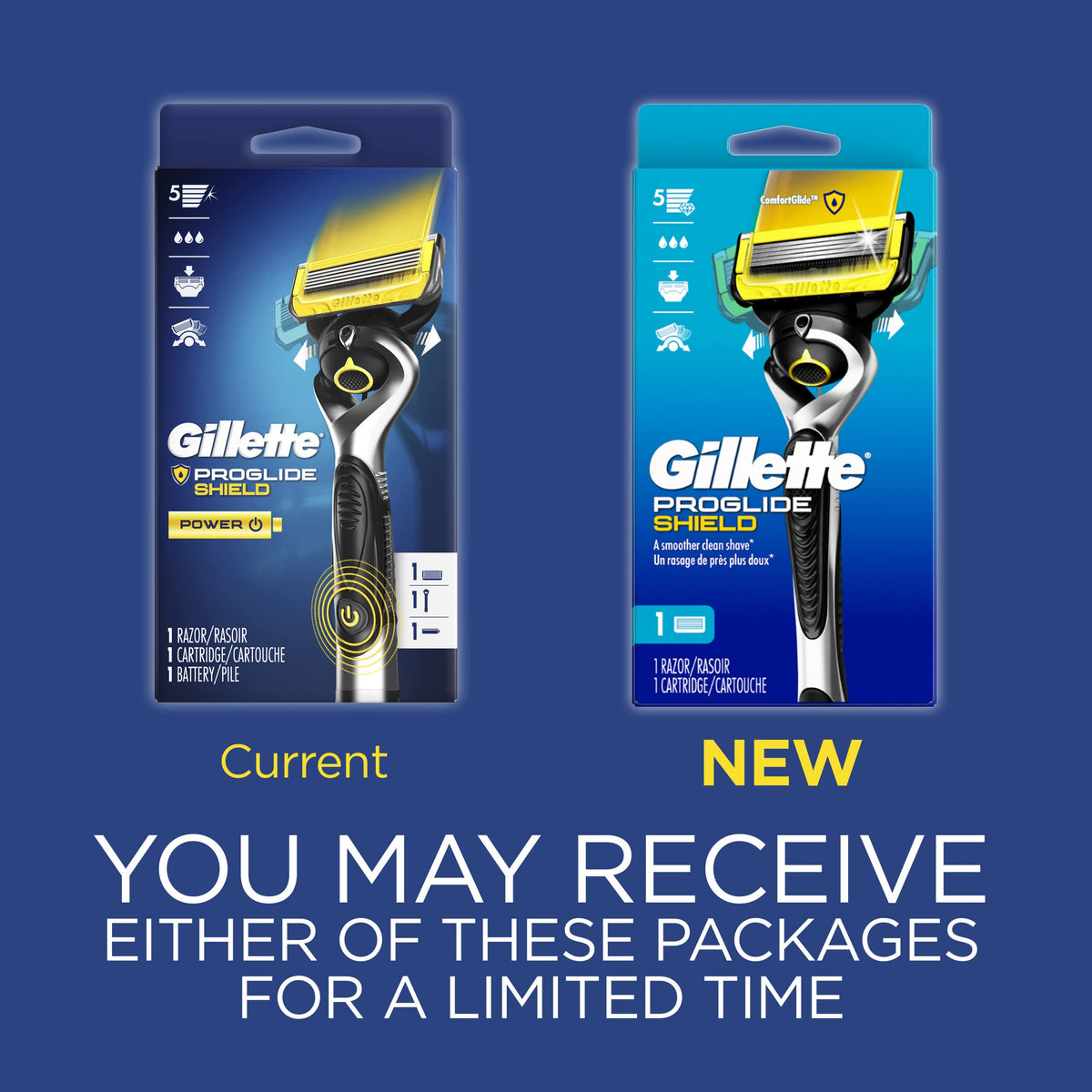 Gillette 1 Count (Pack of 2) / Handle + 1 Refill / Black Cartridge Razors