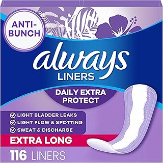 Always Panty Liners for Women Anti-Bunch Xtra Protection Daily Liners, Extra Long, Unscented, 116 Count