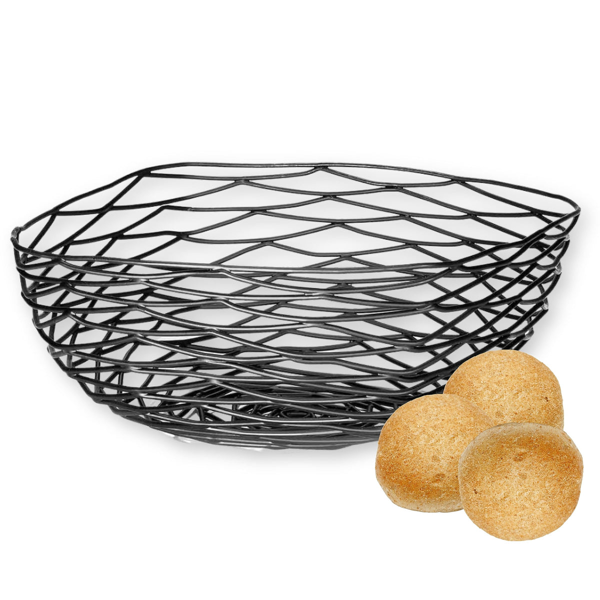 Tablecraft 10 inches x 10 inches x 4 inches / Black / Modern Display Baskets