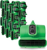 XPOWER P-430AT Medium Sized Air Mover, Carpet Dryer, Floor Blower, and Utility Fan- Features a Timer & Built-in Power Outlets – Green (36 Fans)