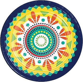 Creative Converting Colorful Pottery Dessert Plates, 8 ct