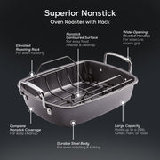 Circulon Roasting Pan and Rack, 17 x 13 Inch, Gray