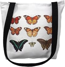 Betsy Drake TY026APM 16 x 16 in. Orange Butterflies Tote Bag - Medium