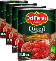 Del Monte Canned Zesty Chili Style Diced Tomatoes, 14.5 oz Can (Pack of 4)