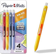 Paper Mate InkJoy Gel Pens, Retro Accent Colors, Medium Point (0.7mm), Retractable, 4 Count