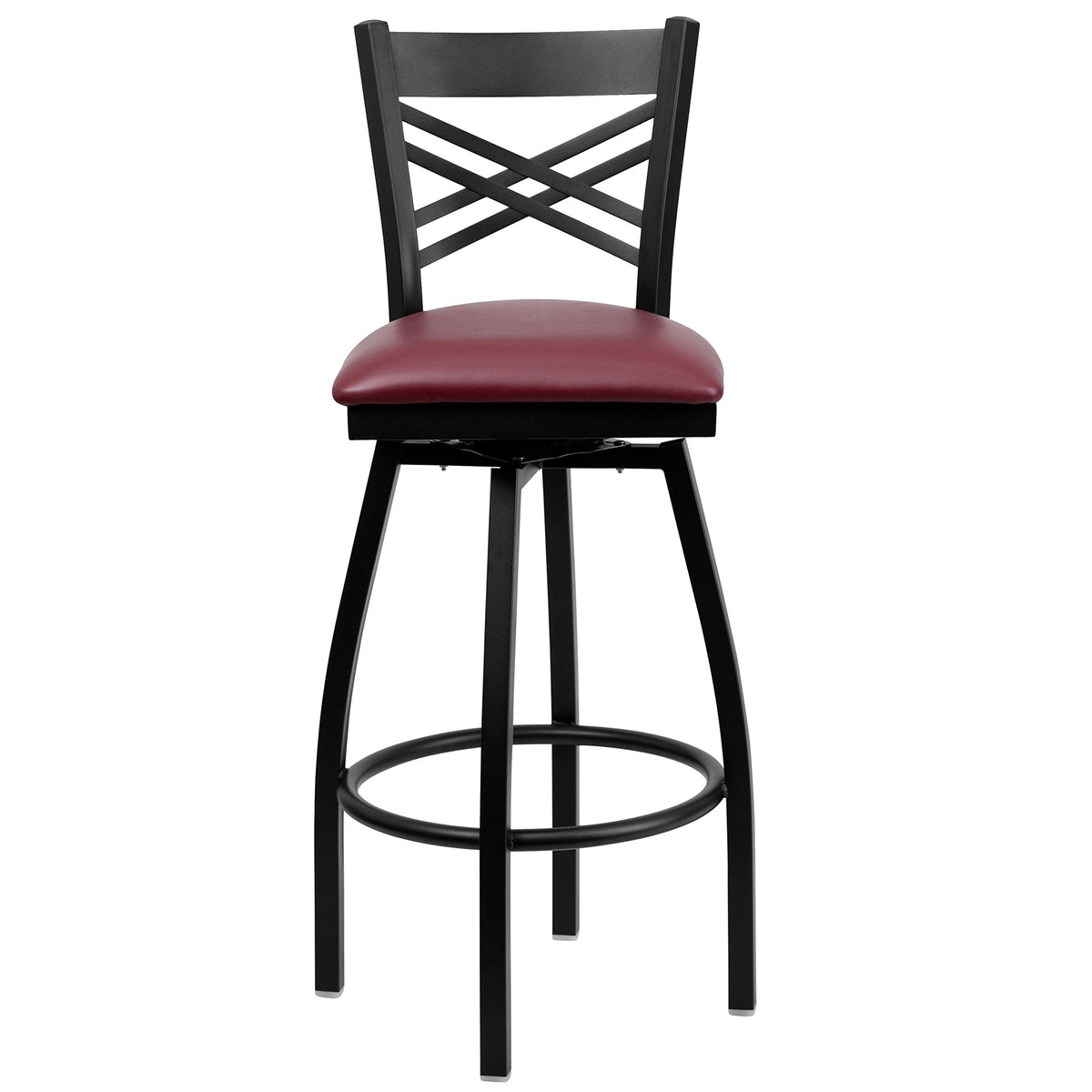 Flash Furniture Burgundy Vinyl Seat/Black Metal Frame / 1 Pack / 1 Barstools