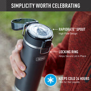 ICON SERIES by THERMOS – 24 Ounces, 24.0 fluid_ounces, Stainless Steel, Red Stars, Model IS2256RS4