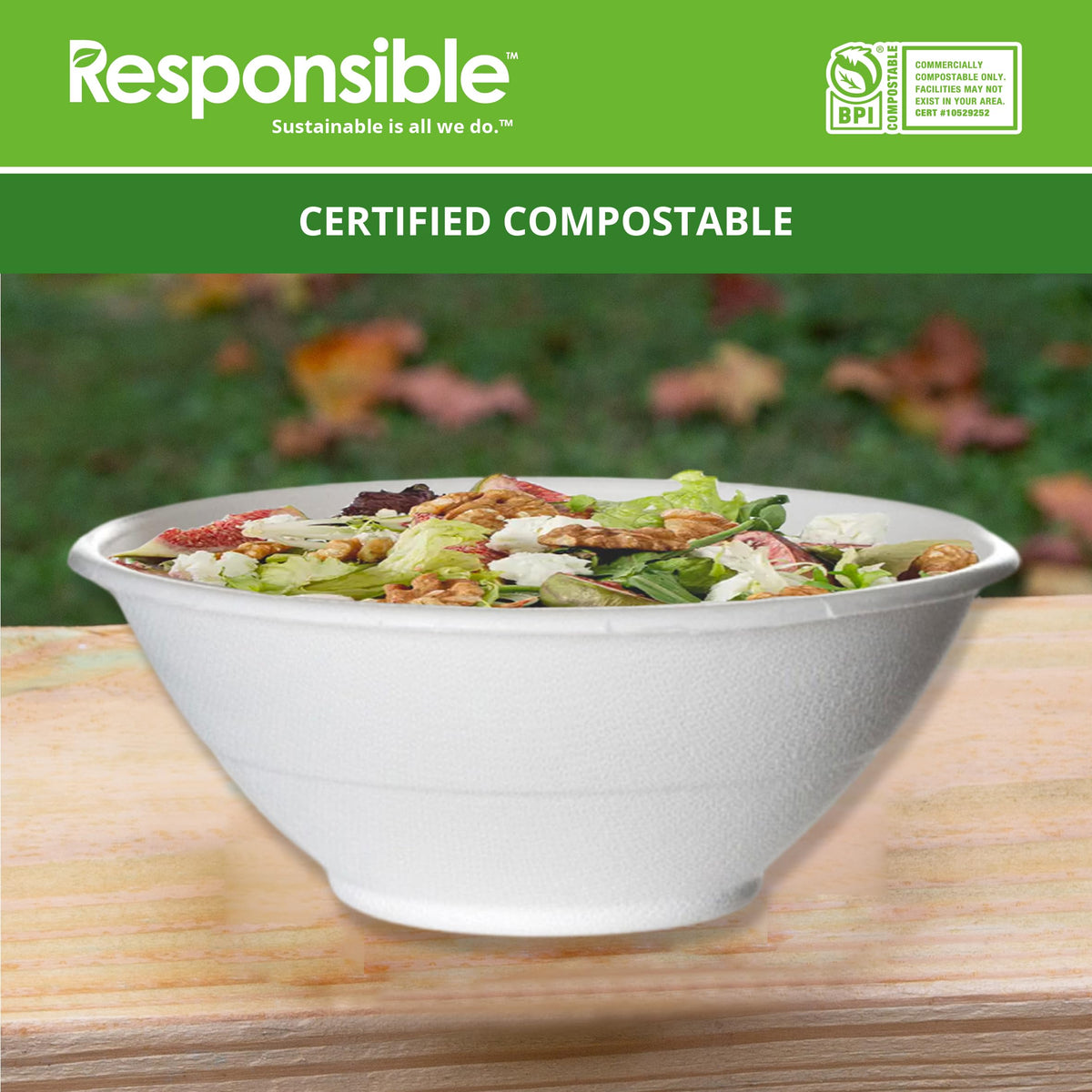 Responsible Products 40 oz (50 Count) / Classic White / Casual Bowls