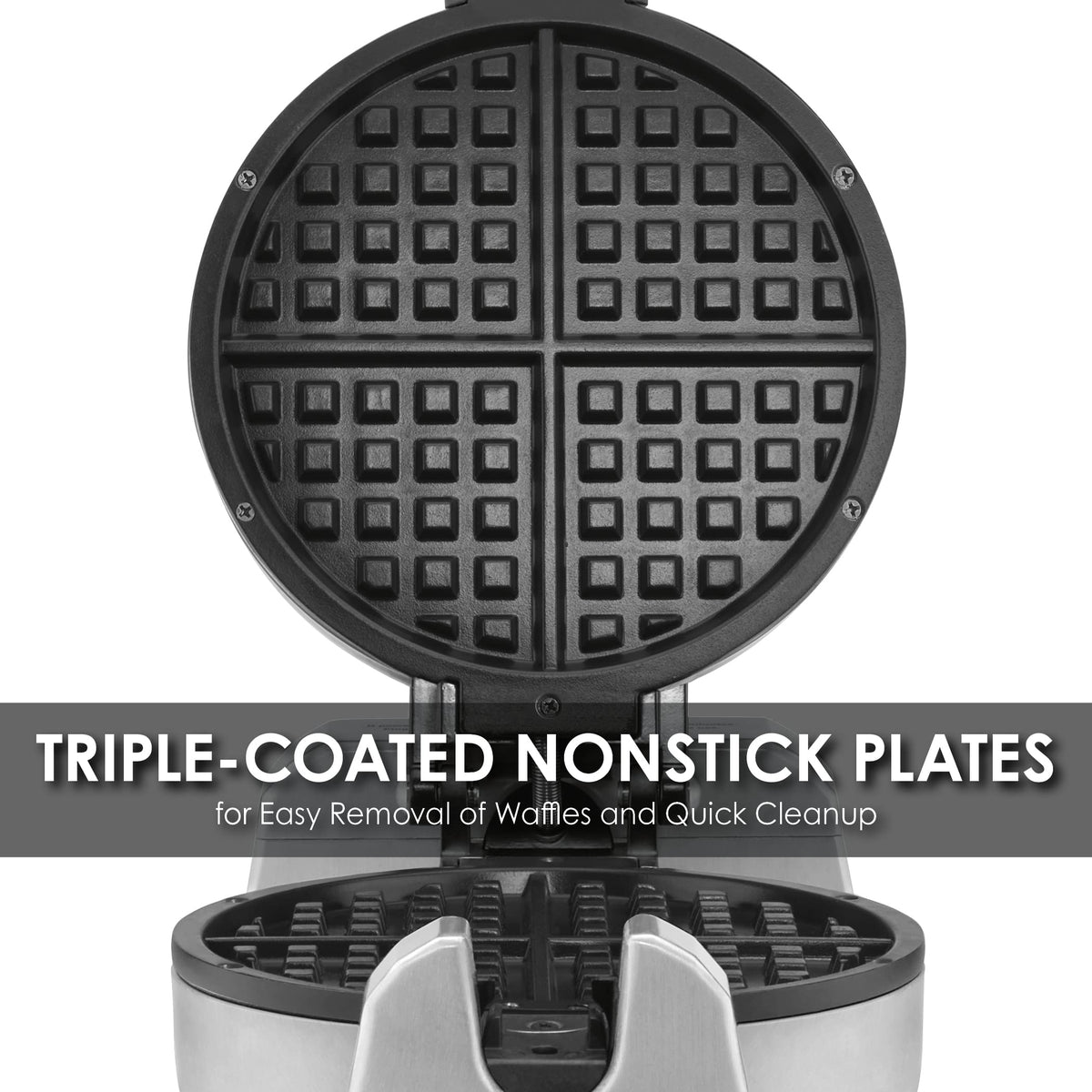 Commercial Classic Single Waffle Maker by Waring – 9-1/4 x 10-1/4-inch x 20-inch, Stainless Steel, Silver, Model WWD180