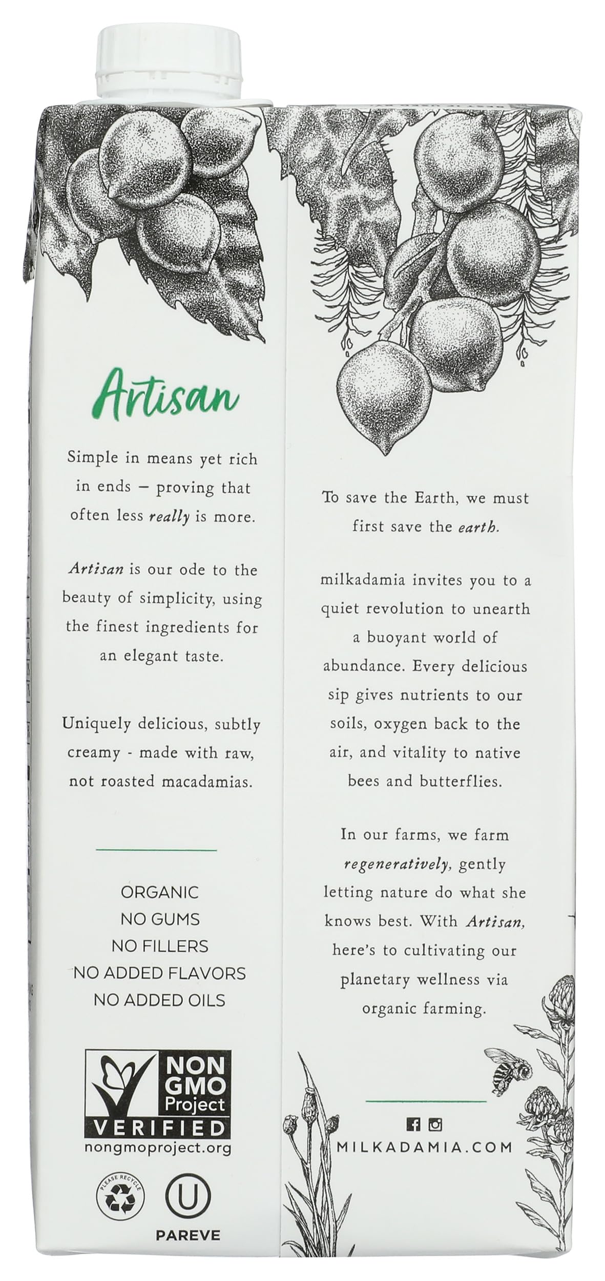 Organic Artisan Macadamia Milk 32 FO by Milkadamia – 32 Fl Oz (Pack of 1), Model 0850029134329
