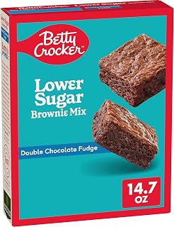 Betty Crocker Lower Sugar Brownie Mix, Double Chocolate Fudge, 14.7 oz