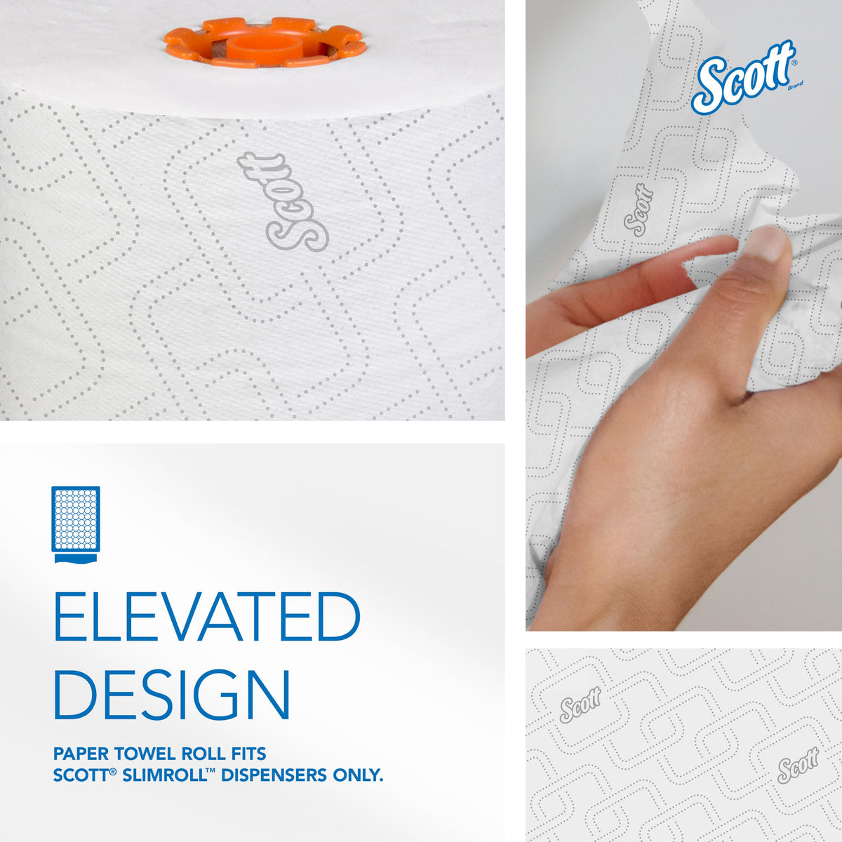 Scott Professional Slimroll Hard Roll Towels – Bulk, 6 Rolls x 580' (47035)