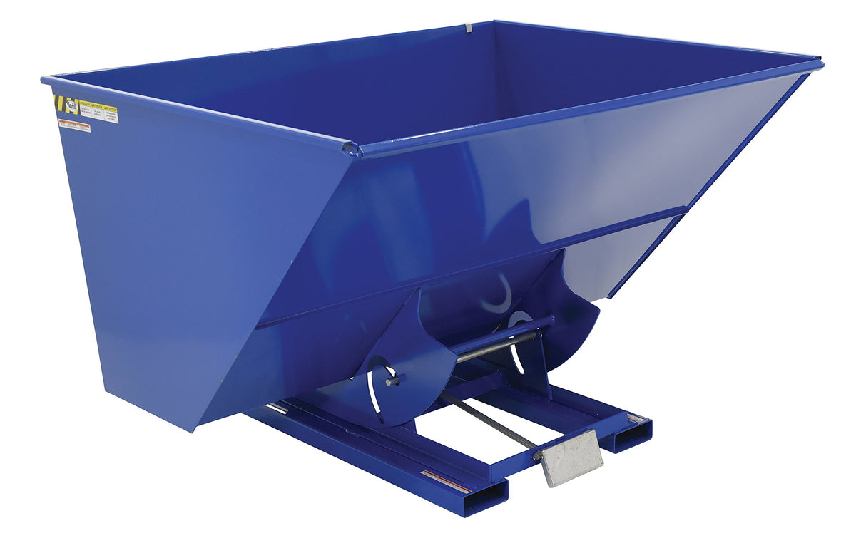 Steel Heavy Duty Self Dumping Hopper 3 Cubic Yard 6000 Lb. Capacity Blue by Vestil – 81.19"W x 51.63"H, Alloy Steel, Blue, Model D-300-HD