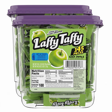 Jar, Sour Apple, 145 Count (Pack of 2) by Laffy Taffy – 49.3 Ounce (145 Count) (Pack of 2), Assorted, Pack of 2, Model 28000721213