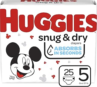 HUGGIES Snug and Dry Diapers, Size 5, 25 ct