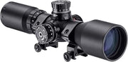 Barska 3-9x42mm Contour Rifle Scope – Illuminated Trace MOA Reticle, Red/Green/Blue, 30mm Tube, Locking Turrets, Multi-Coated Optics