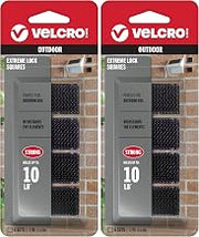 VELCRO Brand VEL-30177-USA ALFA-LOK Fasteners | Heavy Duty Snap-Lock Technology | Self-Engaging and Multidirectional Use | Black, 1 inch Squares, 6 Sets, 6 Count (Pack of 2)