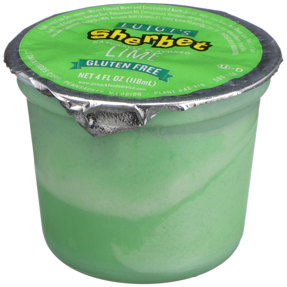 Luigis Lime Sherbet Cup by J and J Snack Foods – 4 Ounce, Pack of 96