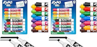 EXPO Dry Erase Markers, Low Odor Ink, Assorted Colors, Chisel Tip, (Pack of 24)