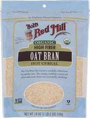 Bob's Red Mill Organic Oat Bran, 18oz (Pack of 1) - Organic, Non GMO, Vegan, Kosher