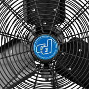 CD Premium 30" Oscillating Wall Mount Fan by Continental Dynamics – 49"L x 34"W x 8"H, Alloy Steel, Black, Model SFWE1-750YW-D2