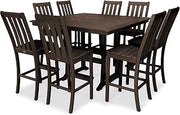 Polywood Vineyard 9-Piece Nautical Trestle Bar Set (Mahogany)