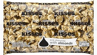 HERSHEY'S KISSES Milk Chocolate with Almonds Candy Bulk Bag, 66.7 oz | Individually Wrapped, Gold Foil Chocolates, For Halloween, Parties & Office, Premium Chocolate Bulk Pack