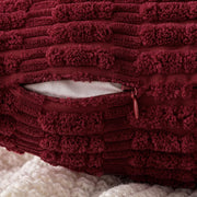 Miulee Corduroy Throw Pillow Covers, 18x18 Inch, Burgundy